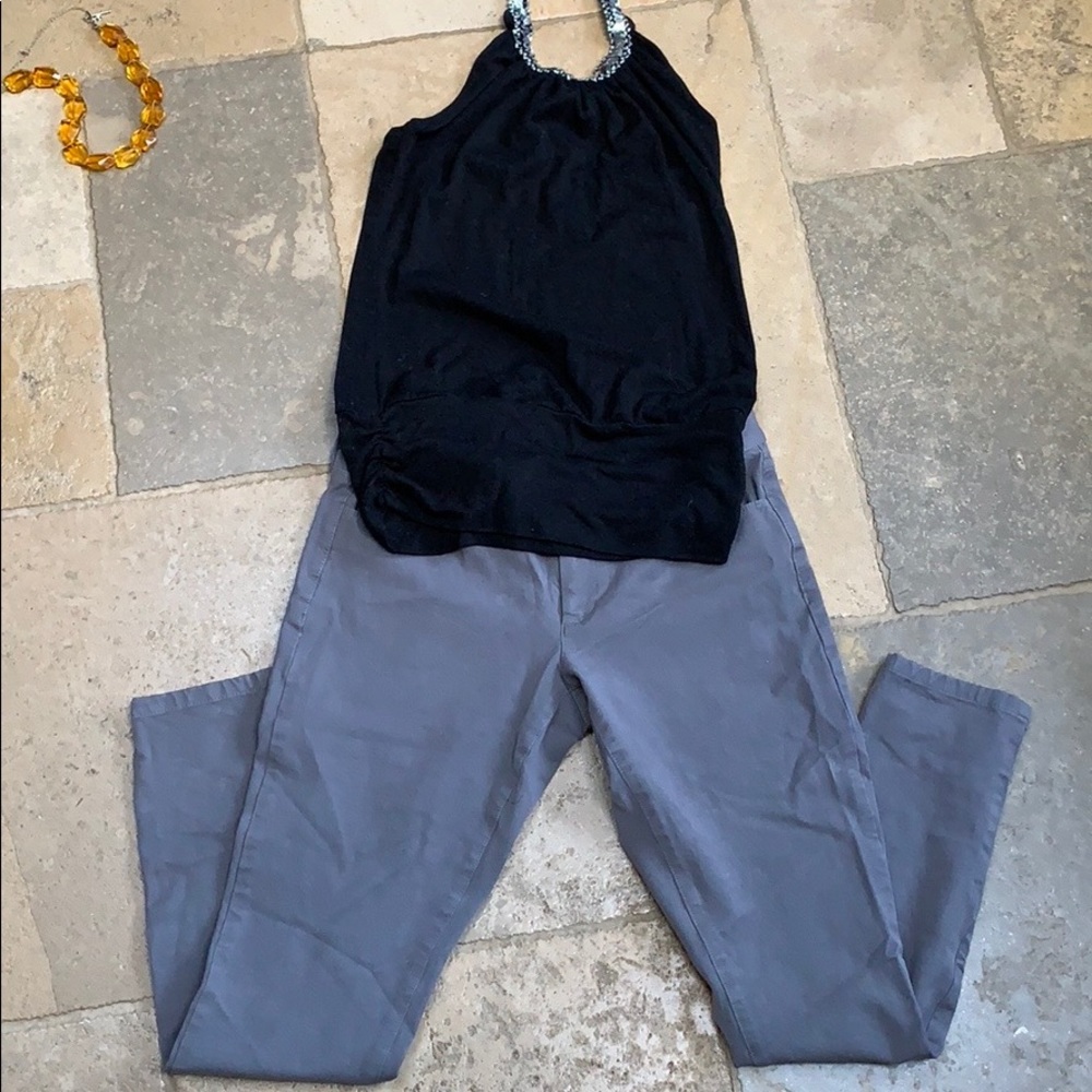 Grey Stretch Pants Size 2